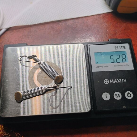 Steve Stamas Earrings Empire State Building Sterling Silver Brass Dangle - Picture 5 of 5